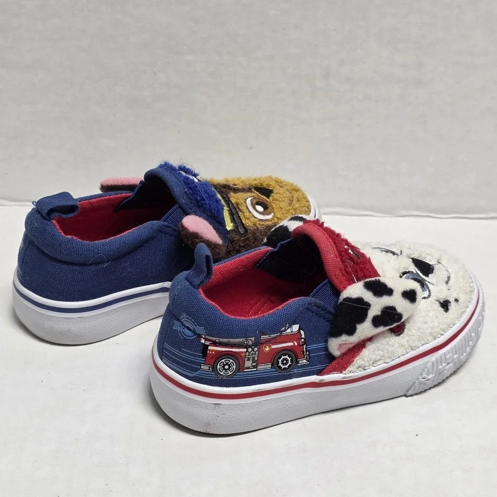 Paw Patrol Characters Toddler Kids Fleece Slip-On Sneakers Size 5 Fuzzy
